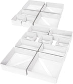 DIMJ Drawer Organizer Clothes, 15 Pack Fabric Drawer Organizer Bins, Foldable Baby Clothes Organizer & Dresser Organizer For Nursery, Clothes, Bedroom, Closet, Socks, Bra, Tie,White