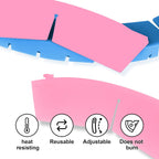 2 Pack Adjustable Silicone Pie Crust Shield - BPA-free Pie Crust Protector Cover Kitchen Tool - Fit 8-10.7 Inch Pies - Dishwasher Safe (Pink)