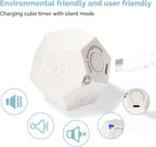 KADAMS Pomodoro Cube Timer Productivity-11 Preset Countdowns, Flip-to-Start Gravity Activation - Sound Vibrate Mute Rechargeable - Ideal for ADHD Kid Kitchen Classroom Cook Study Exercise - White