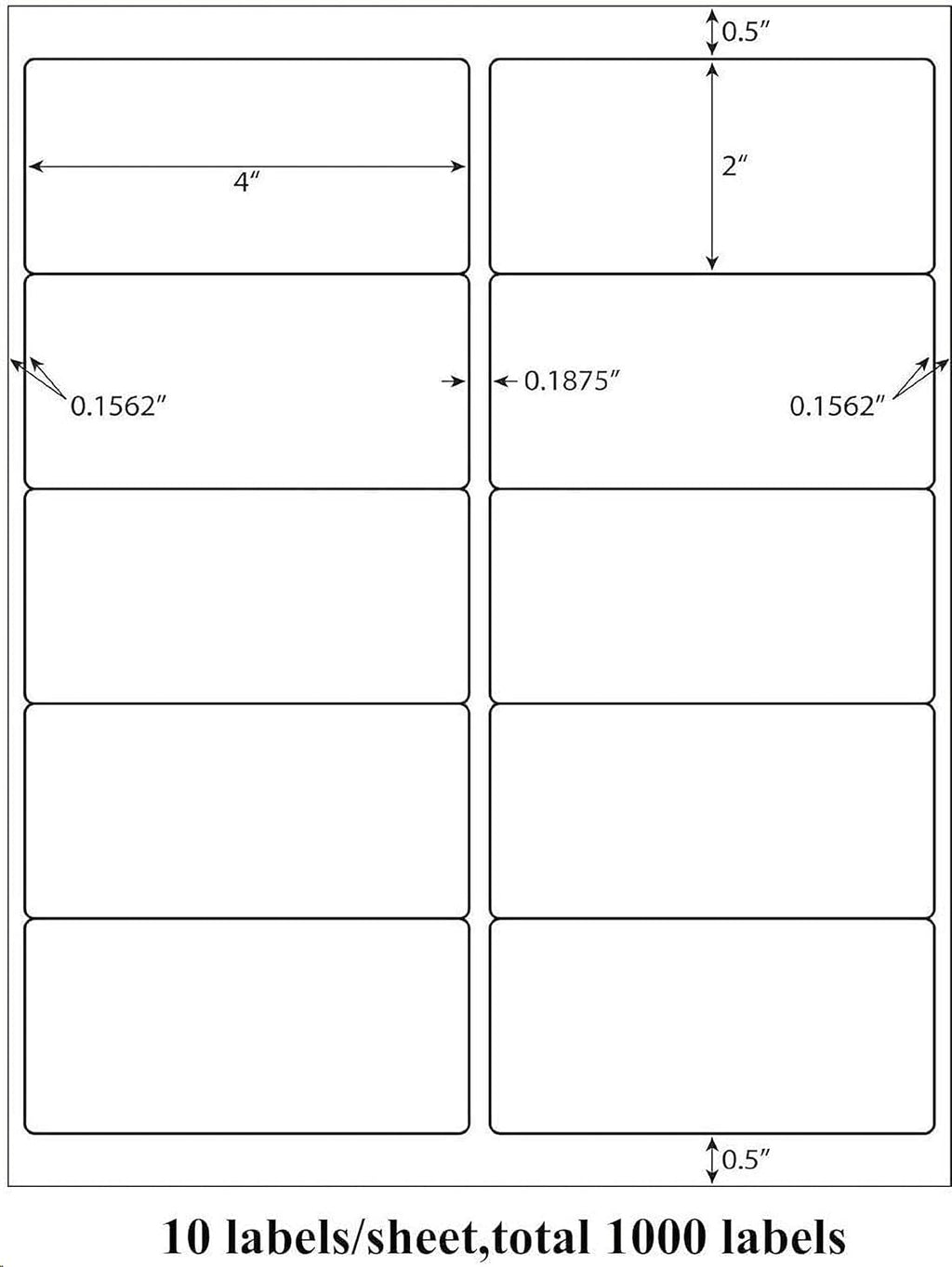 9527 Product 2x4 inch Shipping Labels, 300 Labels per Pack, Laser/Inkjet Compatible, Self-Adhesive