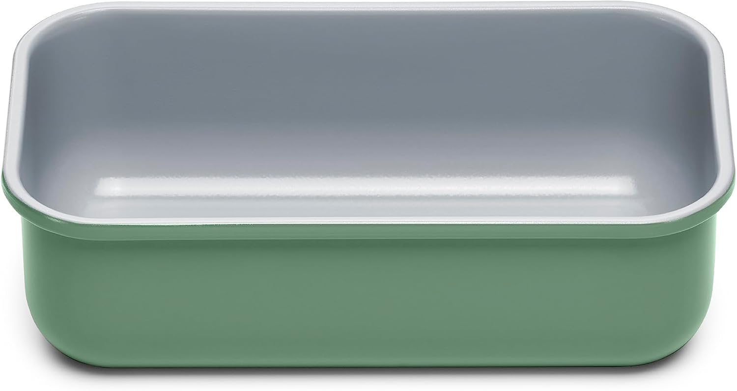 Caraway Non-Stick Ceramic 1 lb Loaf Pan - Naturally Slick Ceramic Coating - Non-Toxic, PTFE & PFOA Free - Perfect for Pound Cakes, Breads, & More - Sage