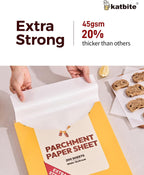 Katbite 200PCS 12x16 In Heavy Duty Flat Parchment Paper, Parchment Paper Sheets for Baking Cookies, Cooking, Frying, Air Fryer, Grilling Rack, Oven(12x16 Inch)[Advanced Series]