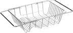 Over The Sink Dish Drainer Drying Rack - Expandable Stainless Steel in Sink Dish Drying Rack, High-Capacity, Rustproof, Easy Install, with Utensil Holder - Dish Racks for Kitchen Counter