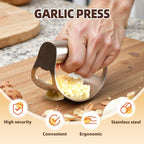2025 Upgraded Garlic Press Stainless Steel, Garlic Press Rocker Professional Kitchen Gadgets Garlic Mincer Garlic Crusher, Heavy Duty Mincer Tool Garlic Chopper Garlic Presser Mincer (2Sets)