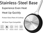 MsMk 11 Inch Nonstick Frying Pan with Lid，Titanium and Ceramic Nonstick skillet with lid, PFOA Free Non-Toxic, Stay-Cool Handle, Scratch-resistant, Induction Skillet With Lid for Induction, Ceramic
