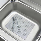 Kitchen Sink Mat, Dish Drying Mat, Sink Protector Mats for Bottom of Kitchen Sink, Fast Draining Sink Mats with Grid, 2 Pack White