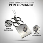 Rattleware Stainless Steel Egg Rings - Commercial-Grade, Even Cooking, Heat-Resistant Handle, Ideal for Frying Eggs - Durable & Trusted by Professional Chefs Worldwide (4 Ring Set)