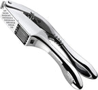 Garlic press and slicer 2 in 1,Effortlessly Crush, Slice, and Mince Garlic,with this Versatile Kitchen Tool - Perfect for Home Cooks and Professional Chefs Alike. (Silvery)