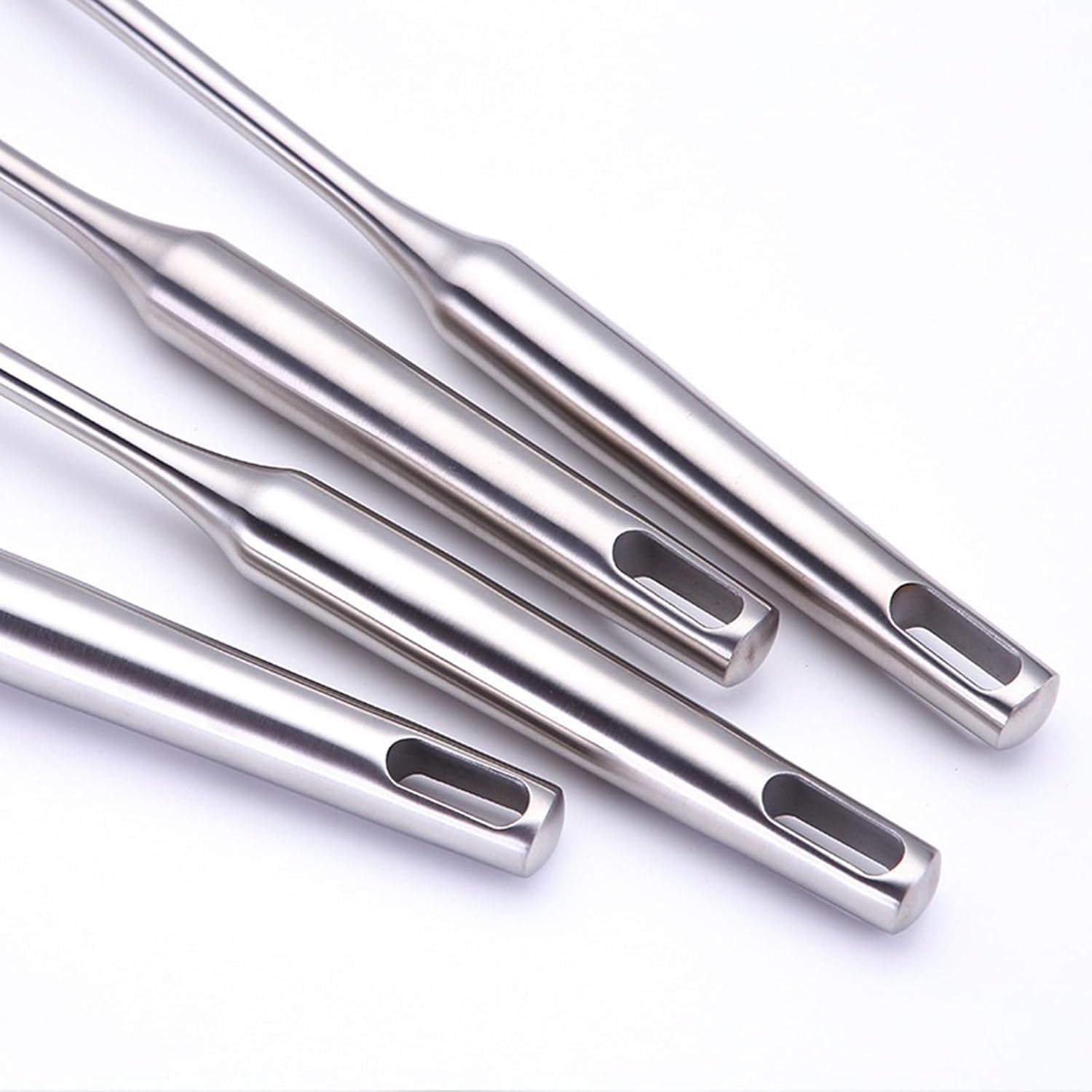 304 Stainless Steel Cooking Utensils Set 4 Piece 15 Inch Large Size Metal Kitchen Utensils Set Including Spatula,Ladle,Serving Spoon,Meat Fork,Stainless Steel Cooking Tools