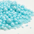 Dazzjoy Blue Edible Pearl, Edible Pearls Sugar Sprinkles, 130g/4.58oz, Blue Pearls Sprinkles for Cake Decorating, Cupcake Toppers
