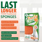 Peachy Clean Silicone Dish Sponge Scrubbers, Fresh Peach Scent, Non-Scratch, Odor-Resistant, Durable Dish Sponges for Kitchen