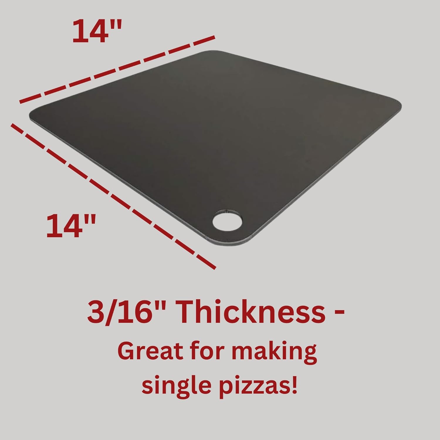 14" by 14" Pizza Steel (3/16" Standard Thickness) - Multipurpose Cooking Steel for Ovens & Grills - Made in the USA