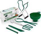 Canning Supplies Set - 6 Essential Tools for Canning Enthusiasts and Beginners - - Mason Jar Lifter, Funnel & Wrench, Tongs, Bubble Popper, Magnetic Lid Lifter for Water Bath & Pressure Canner