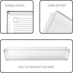 Backerysupply Clear Plastic Drawer Organizer Tray for Vanity Cabinet (6"×6"×2"，Set of 8),Storage Tray for Makeup, Kitchen Utensils, Jewelries, and Gadgets…