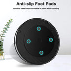 Lazy Susan Turntable Organizer with Anti-Slip Mat for Cabinet Pantry Kitchen Countertop Refrigerator Office, Pine Wood, 10", Black