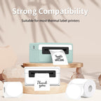 Thermal Label,3 Inch White Round Thermal Printer Sticker,Self-Adhesive Round Direct Thermal Labels,Thermal Stickers for DIY Logo Design,Name Tag (300 Labels/1 Roll)