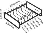 2 Pack Plate Holders Organizers 8 Slots Upright Cabinet Dish Drying Racks Metal Plate Stands (for 6In. 10In. Plates) Dish Organizers for Countertop and Cupboard(at Least 11.2in.Height) Black