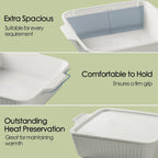 Dizada Casserole Dish for Oven with Lid, 10'' Square Baking Dish, Ceramic Baking Dish, Baking Pan with Handles, Lasagna Pan Bakeware Oven Safe Baking Dish for Oven, Cake, Kitchen, Microwave, Dishwasher Safe, White