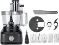 14-Cup French-Fry-Cutter Large Food-Processors - Large Feed Chute, Grey Color, Cheese Shredding, Meat Chopping, Shredding and Slicing, Mixing and Doughing, for Home Use