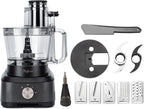 14-Cup French-Fry-Cutter Large Food-Processors - Large Feed Chute, Grey Color, Cheese Shredding, Meat Chopping, Shredding and Slicing, Mixing and Doughing, for Home Use