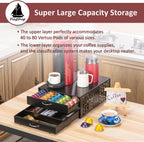 Flagship for Vertuo Pod Holder Coffee Accessories Organizar for Nespresso Pod Storage Large Capacity Fits All Size Coffee Station for Coffee Bar