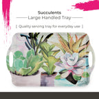 Pimpernel Succulents Large Handled Tray - 18.9" x 11.6" Melamine Serveware with Botanical Design - Dishwasher-Safe Decorative Breakfast & Coffee Tray for Hosting & Everyday Use