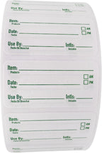 2x1 Dissolvable Food Labels, 250 Label Stickers, Bottle Labels for Storage Bins, Sticker Labels for Food containers, (250, Green)