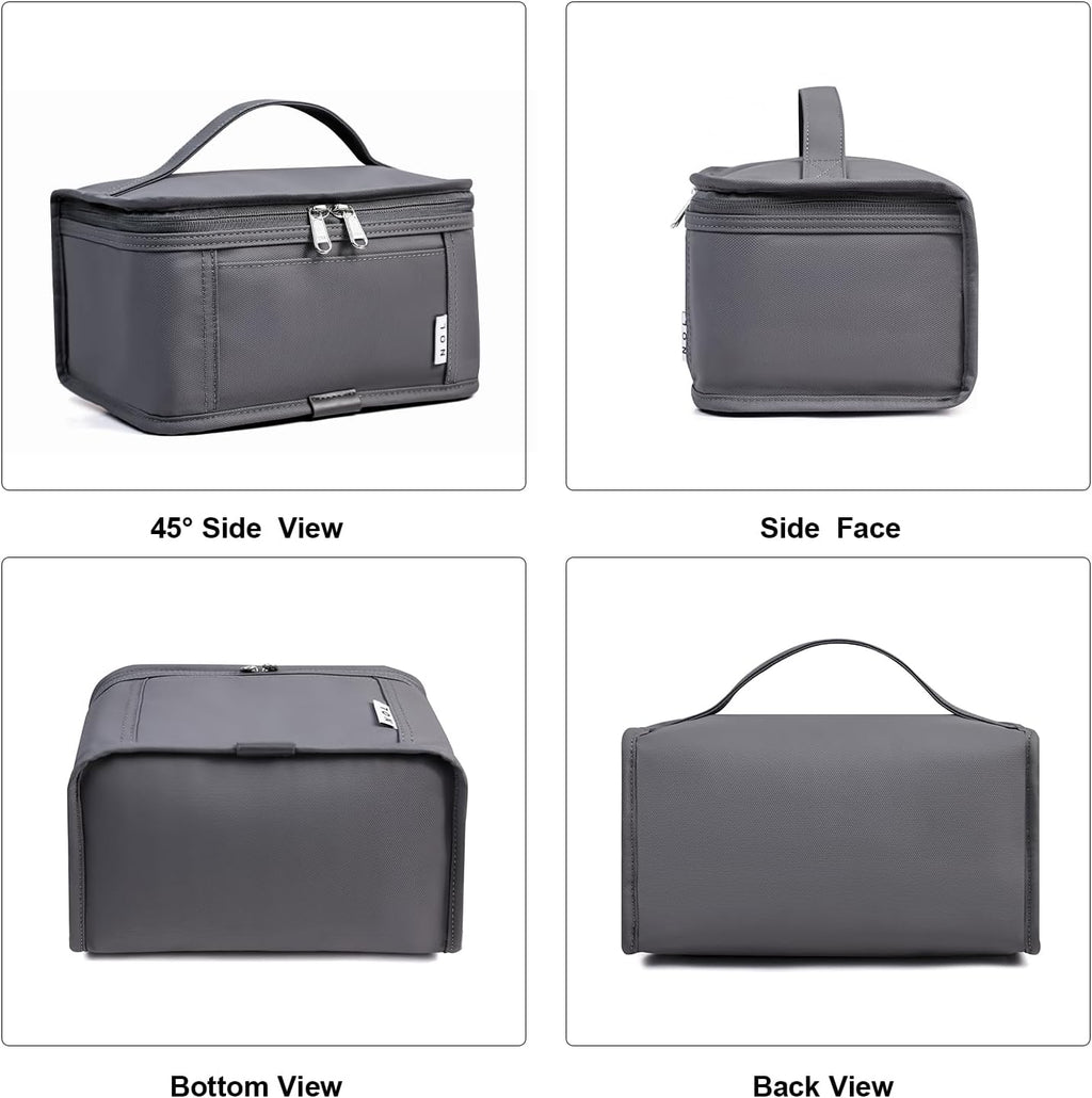 NOL Natural Organic Lifestyle Small Lunch Bag Mini Lunch Box Insulated Lunch Bag for Men/Women Leakproof Cooler Tote Bag Lightweight Nylon Waterproof Lunch Box For Work, Dark gray