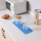 Silicone Dish Drying Mat for Multiple Usage,Easy clean,Eco-friendly,Heat-resistant Silicone Mat for Kitchen Counter,Sink,Bar,Bottle,or Cup Lichen Blue M 17 inches x 6 inches