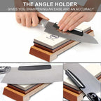 Japanese Knife Sharpener 1000/6000 Grit and Knife Angle Holder Set by B&B japan for Stainless Steel Cutlery and Pointed Carver, Best for Long-Lasting Sharpness, "KING" Trade Mark