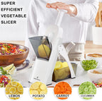 ONCE FOR ALL Safe Vegetable Slicer For Kitchen, Professional Mandoline Slicer For Food Potato Slices, Thickness Adjustable 0.1-8 mm Kitchen Artifact Fast Meal Prep (White)