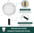 Yimi Fine Mesh Strainers Skimmers Set of 4, Stainless Steel Sieve Strainer Wire Sifter Colanders with Anti-Scald Handle,Kitchen Utensil Ideal for Strain Pasta Quinoa Rice, Ideal for Gift