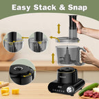 12 Cup Food Processor & Vegetable Chopper,French-Fry-Cutter, Stepless Speed,Digital Timer,Large Feed Chute,Ice Creshing,Chopping, Shredding, Slicing and Doughing,600W for Home Use,Black