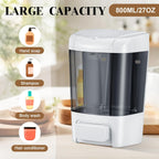 Hushee 6 Pcs Plastic Wall Mounted Soap Dispenser Commercial Manual Soap Dispenser Containers for Kitchen Shower Hotel