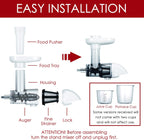 Masticating Juicer Attachment for KitchenAid Stand Mixers, Masticating Juicer, Slow Juicer Attachment for KitchenAid Stand Mixers, White(Machine/Mixer Not Included)