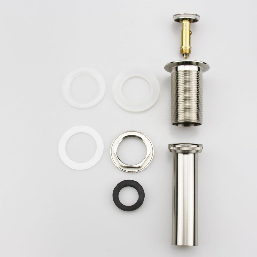 Bathroom Sink Drain,Drain Stopper Bathroom Sink Without Overflow,Pop Up Drain Strainer,Stainless Steel Brushed Nickel