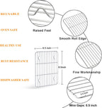 TeamFar 9'' x 7'' x 1'' Toaster Oven Pan with Rack Set of 4, Stainless Steel Compact Toaster Ovenware Pan with Cooling Rack, Healthy & Heavy Duty, Easy Clean & Dishwasher Safe, (2 Pans + 2 Racks)