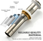 Pop up Sink Drain Stopper for Bathroom Vessel Vanity Sink Art Basin Brushed Nickel, Small Cap Without Overflow, Metal Pop-up Drain Strainer with Detachable Basket Stopper