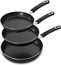 Utopia Kitchen Nonstick Cookware 3 Piece Omelette Pan Skillet Set, Nonstick Frying Pans with Induction Bottom, 8, 9.5 & 11 Inches Frying Pans with Bakelite Handles, PFOA Free, Grey