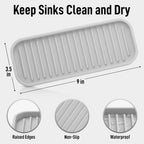 Zulay Kitchen (9x3.5) Silicone Sponge Holder for Kitchen Sink - Flexible Multipurpose Soap Tray - Sink Organizer for Kitchen, Bathroom, Makeup, Trinkets & More (White)