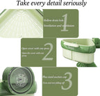 Suction Cup Sink Corner Rack, 2025 Upgraded Automatic Dumping Sink Strainer Basket, Suction Cup Press Sink Drainer Basket, No Drilling Corner Sink Strainer for Food Waste (Green, 1Pc)