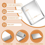 Stainless Steel Baking Sheet Set of 2, Deedro Cookie Sheet Metal Baking Pan Oven Tray, Non Toxic & Heavy Duty, Rust Free & Mirror Finish, Easy Clean & Dishwasher Safe, 12 x 10 x 1 Inch