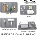 Silicone Dish Drying Mat for Multiple Usage,Easy clean,Eco-friendly,Heat-resistant Silicone Mat for Kitchen Counter or Sink,Refrigerator or Drawer Liner Grey 3XL 28 inches x 18 inches
