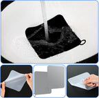 Yinkin 6 Pcs Drain Covers to Keep Bugs Out Silicone Shower Floor Tub Stoppers Bathtub Drain Stoppers Sewer Anti-Odor Mats Deodorizing Plugs for Bathroom(6 x 6 Inch,Square,White, Grey and Black)