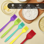 HOTEC 600℉ Heat Resistant BPA Free Silicone Marinading Meat Grill Basting Pastry Brush for Oil Butter Sauce Sausages Desserts Turkey Baster Grill Barbecue, Multicolor