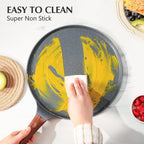 SENSARTE Nonstick Cookware Set 23-Piece, Non Stick Pots and Pans Set with Swiss Granite Coating, Healthy Kitchen Cooking Set, Stay-Cool Handles