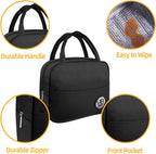 Bento Box with Lunch Bag Microwavable All-in-One Meal Prep Compartment Lunch Containers with Utensils Leak Resistant Lunch Box with Sauce Container 60oz Black