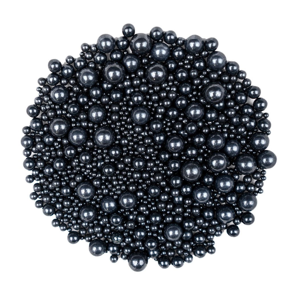 Dazzjoy Edible Black Sugar Sprinkles, Pearl Candy Sprinkles for Cake Decorating, Food Grade, Cupcake Toppers and Black Cake Decorations, Wedding Party Valentines Easter Supplies(130g/4.58oz)