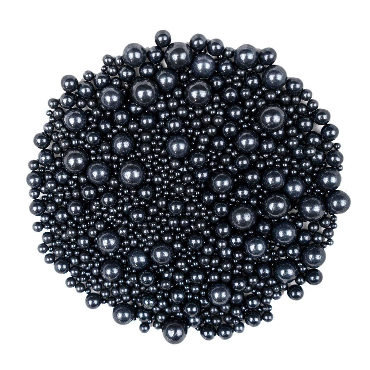 Dazzjoy Edible Black Sugar Sprinkles, Pearl Candy Sprinkles for Cake Decorating, Food Grade, Cupcake Toppers and Black Cake Decorations, Wedding Party Valentines Easter Supplies(130g/4.58oz)