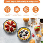 4 Inch Mini Pie Pans, 8 Pack Reusable Round Pie Tins Nonstick Pie Plate, Carbon Steel Mini Tart Pan, Small Cake Baking Set for Pizza Bread Meat Dessert,Black